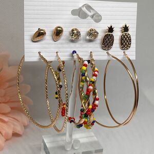 Six Sets Hoop & Stud Earring